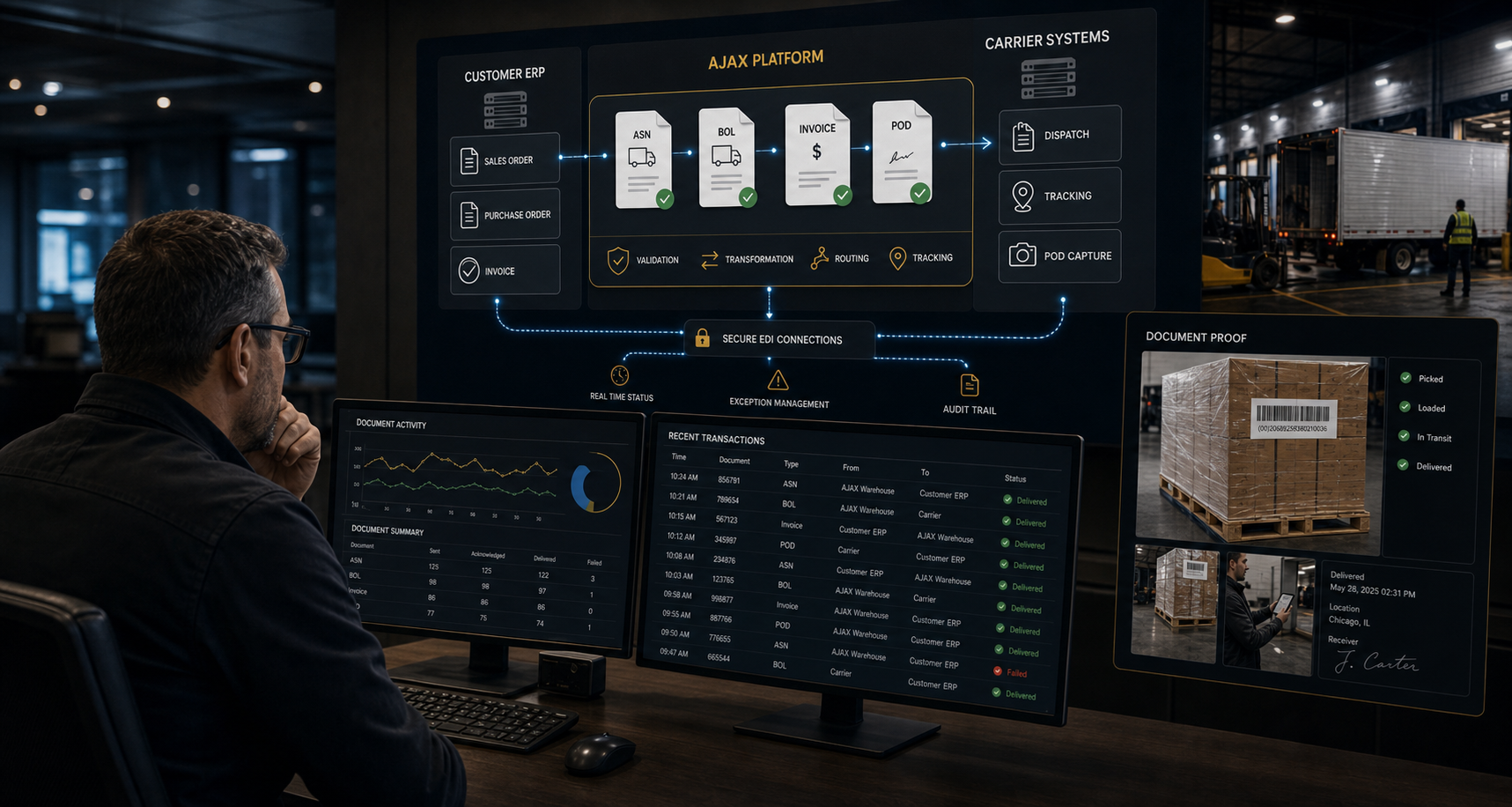 AJAX EDI customer and trading-partner document control center