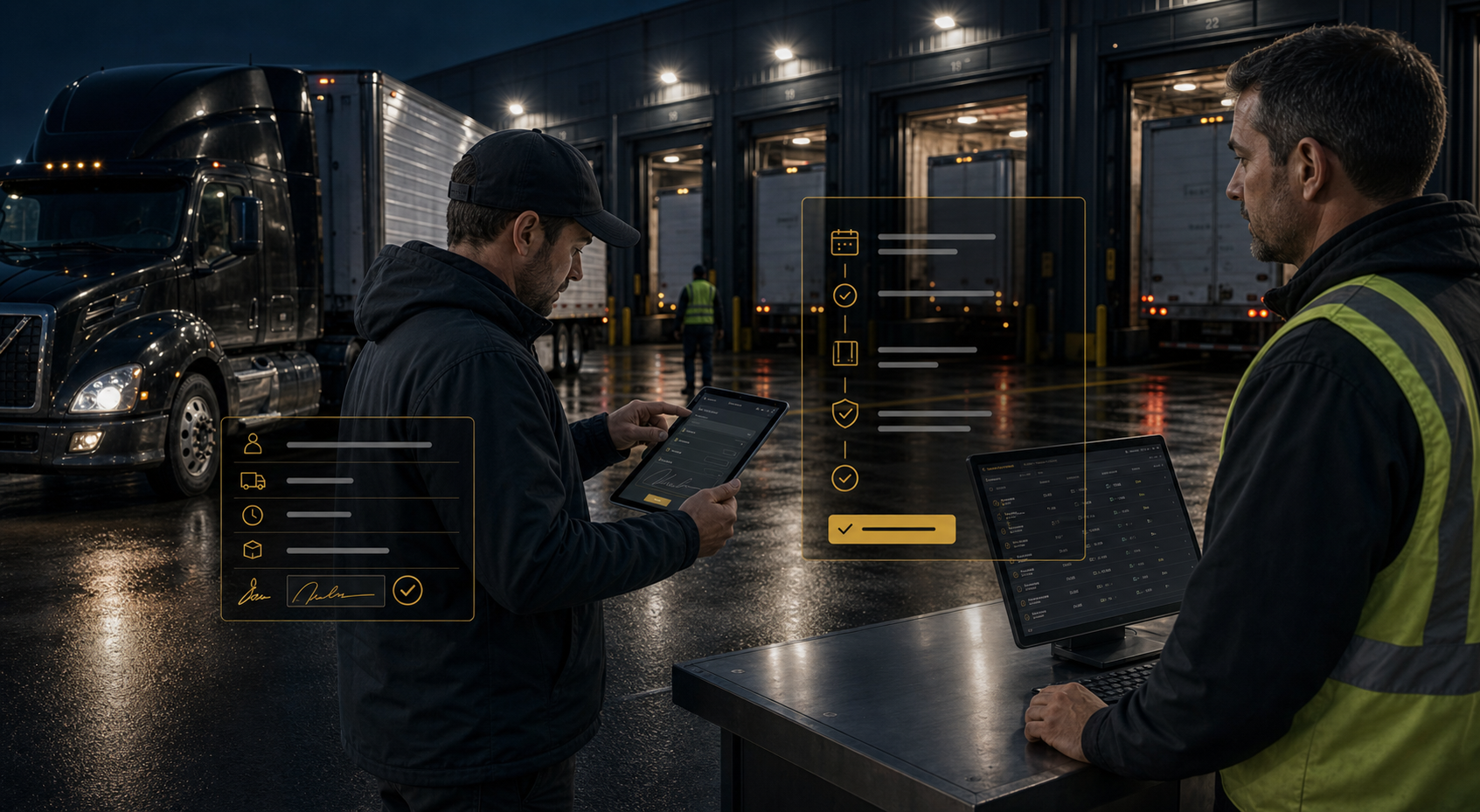 AJAX Logistics carrier check-in and appointment workflow